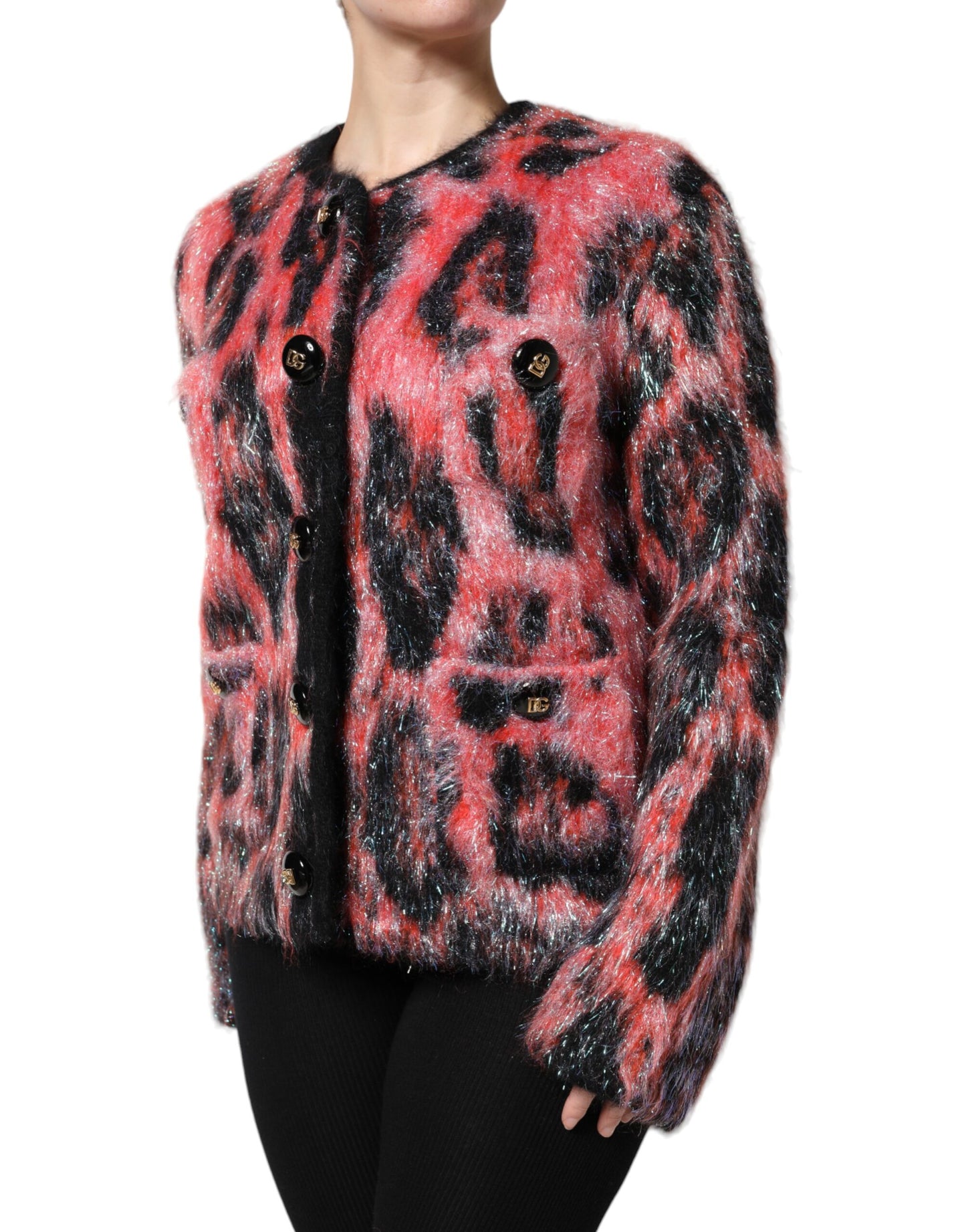 Cárdigan de punto con botones de mohair y lana rojo de Dolce & Gabbana