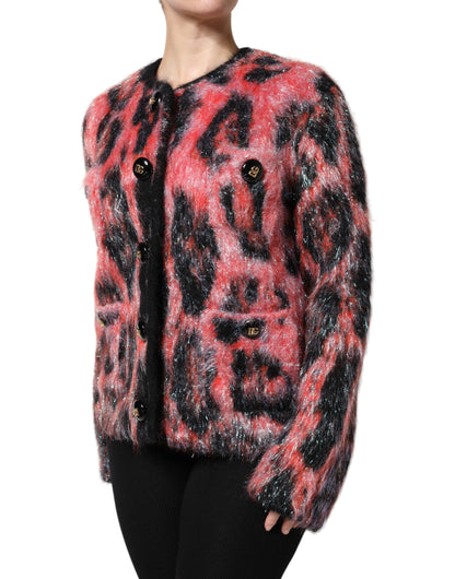 Cárdigan de punto con botones de mohair y lana rojo de Dolce & Gabbana