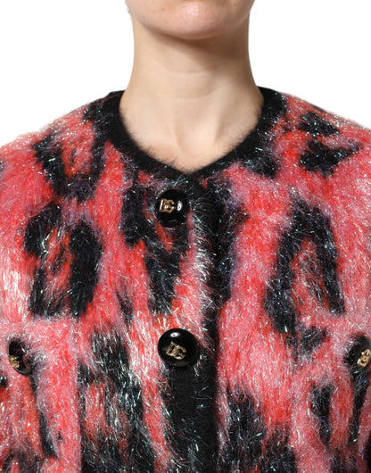 Cárdigan de punto con botones de mohair y lana rojo de Dolce & Gabbana