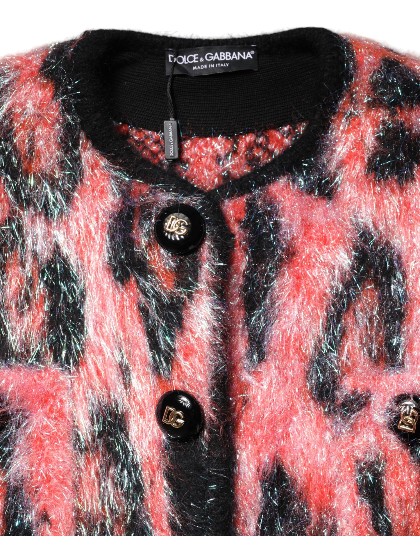Cárdigan de punto con botones de mohair y lana rojo de Dolce & Gabbana