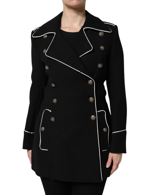 Chaqueta cruzada de lana negra Dolce & Gabbana