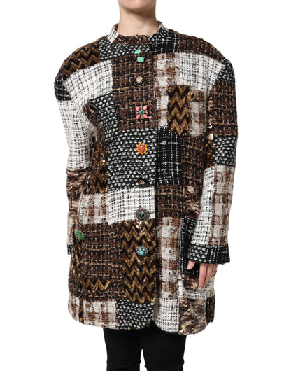 Chaqueta abotonada Dolce & Gabbana de patchwork multicolor