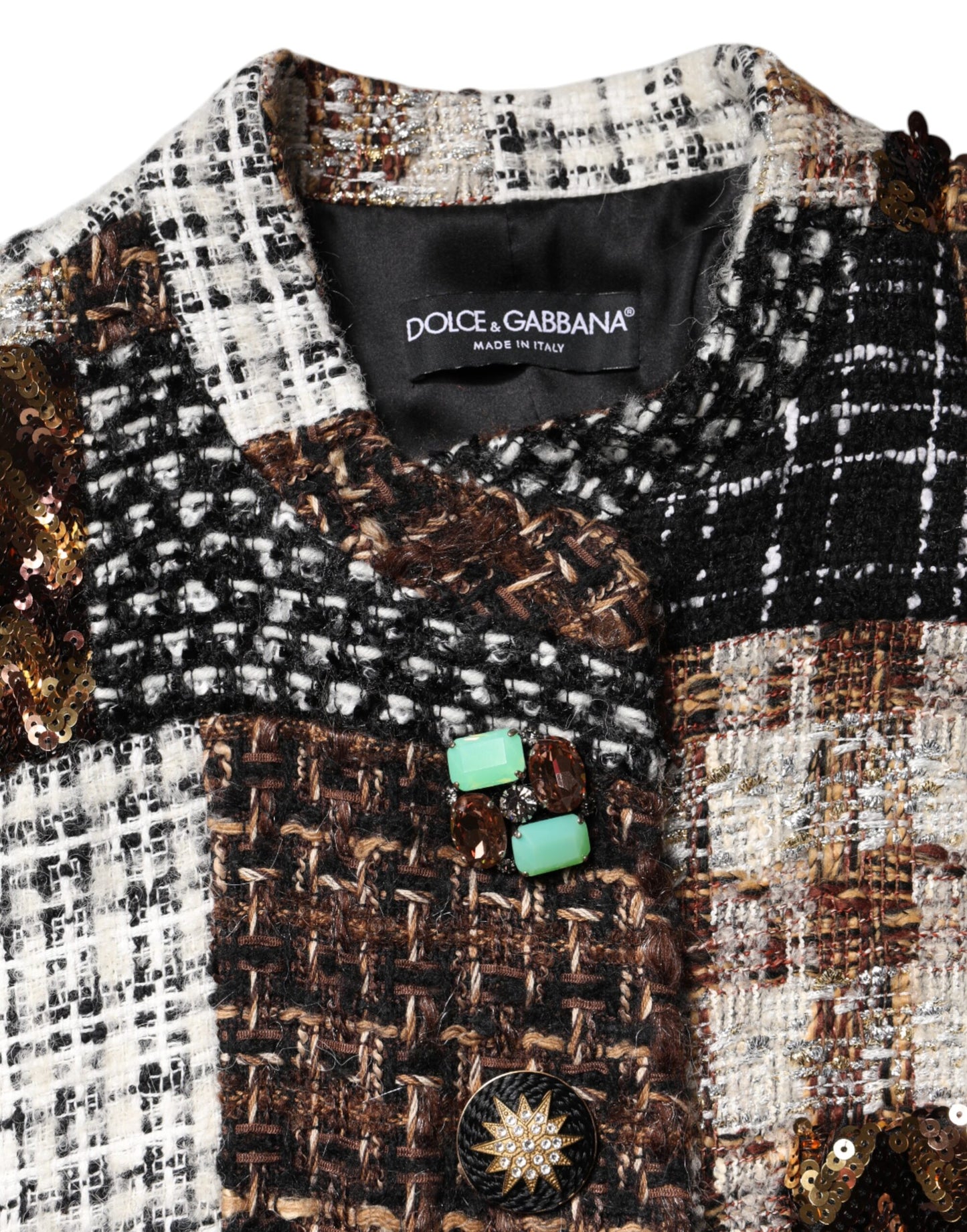 Chaqueta abotonada Dolce & Gabbana de patchwork multicolor