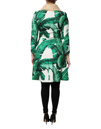 Chaqueta Trench de Dolce & Gabbana Multicolor con Estampado de Hojas y Adornos