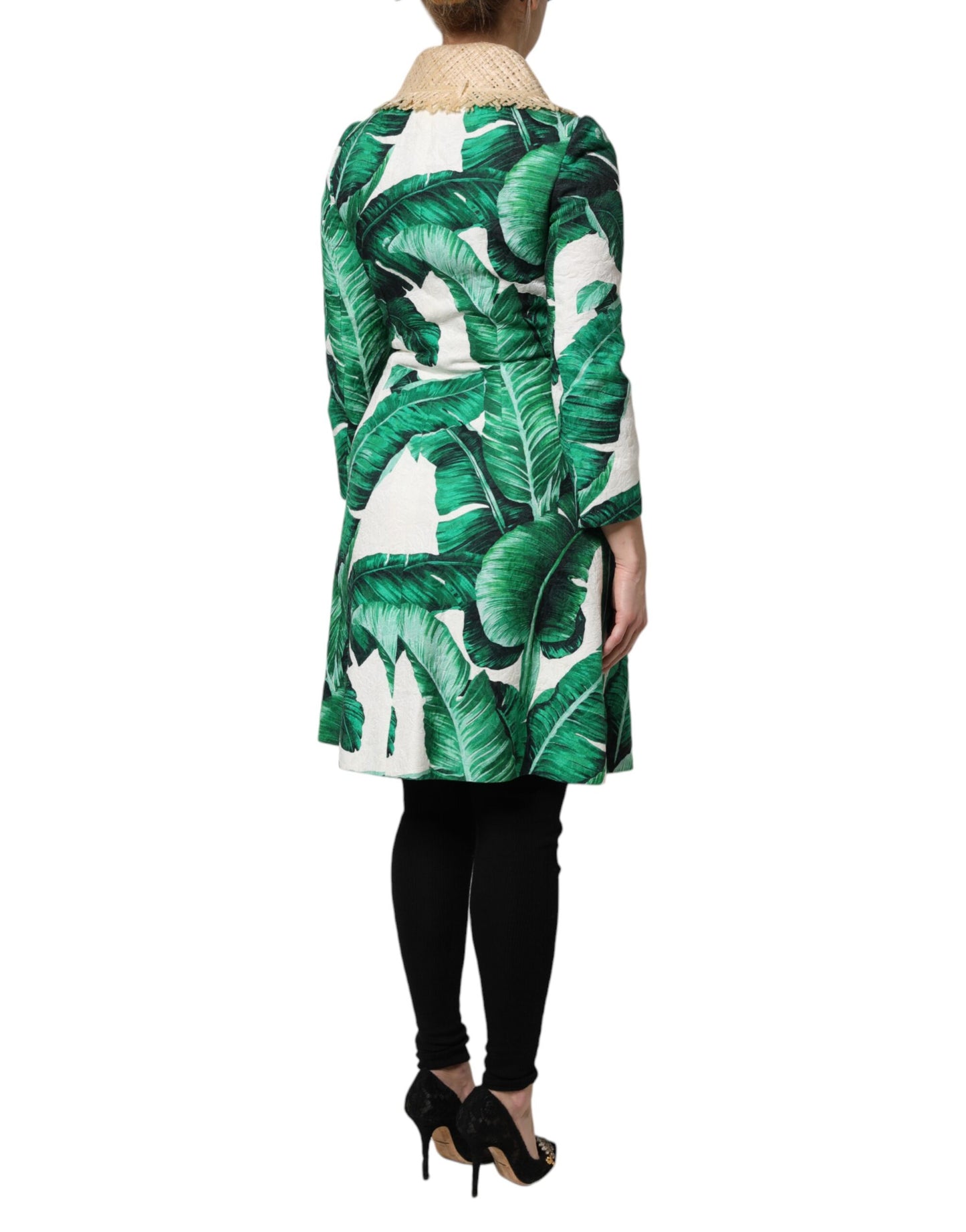 Chaqueta Trench de Dolce & Gabbana Multicolor con Estampado de Hojas y Adornos