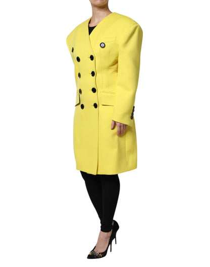Chaqueta cruzada tipo gabardina amarilla de Dolce & Gabbana
