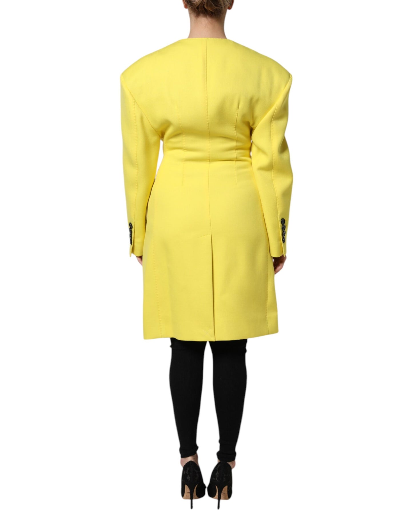 Chaqueta cruzada tipo gabardina amarilla de Dolce & Gabbana