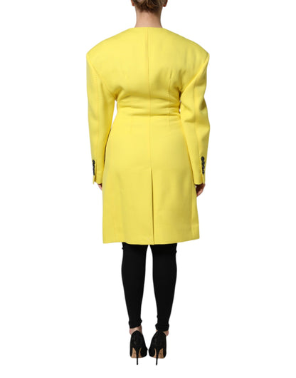 Chaqueta cruzada tipo gabardina amarilla de Dolce & Gabbana