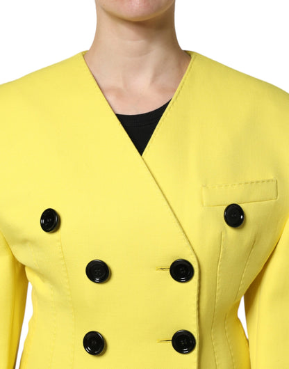 Chaqueta cruzada tipo gabardina amarilla de Dolce & Gabbana