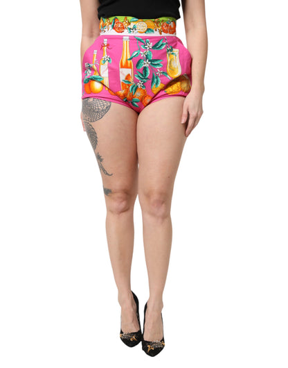 Shorts Dolce & Gabbana de tiro alto con estampado rosa