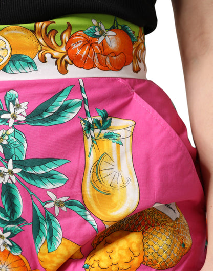 Shorts Dolce & Gabbana de tiro alto con estampado rosa