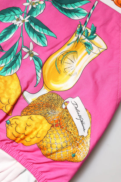 Shorts Dolce & Gabbana de tiro alto con estampado rosa