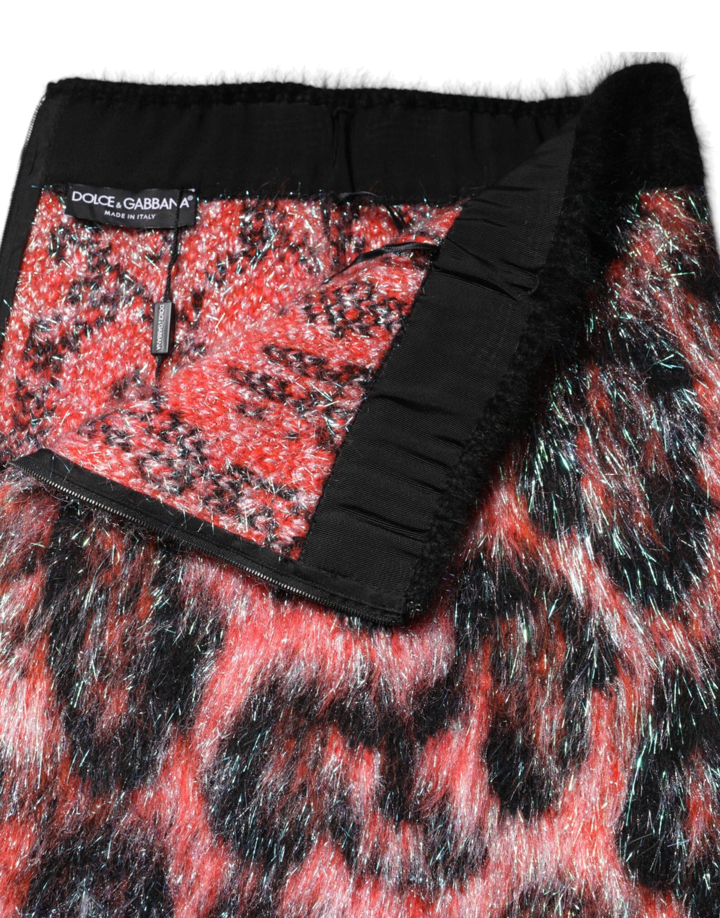 Minifalda de talle alto de felpa multicolor Dolce & Gabbana