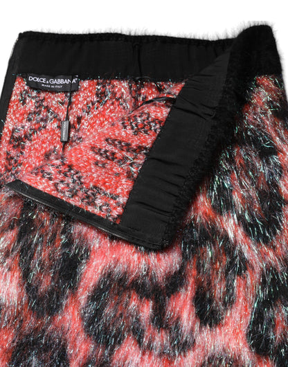 Minifalda de talle alto de felpa multicolor Dolce & Gabbana