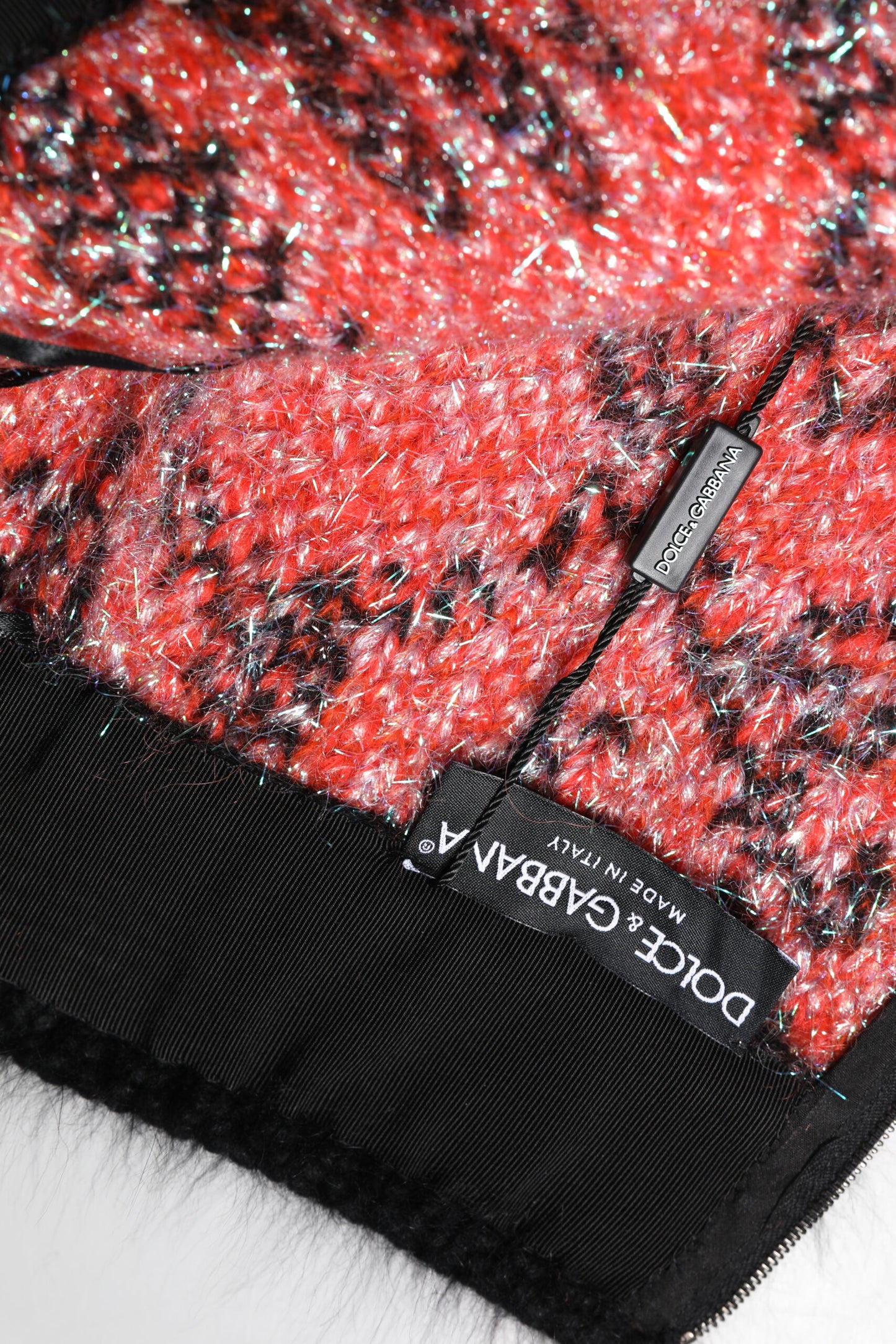 Minifalda de talle alto de felpa multicolor Dolce & Gabbana