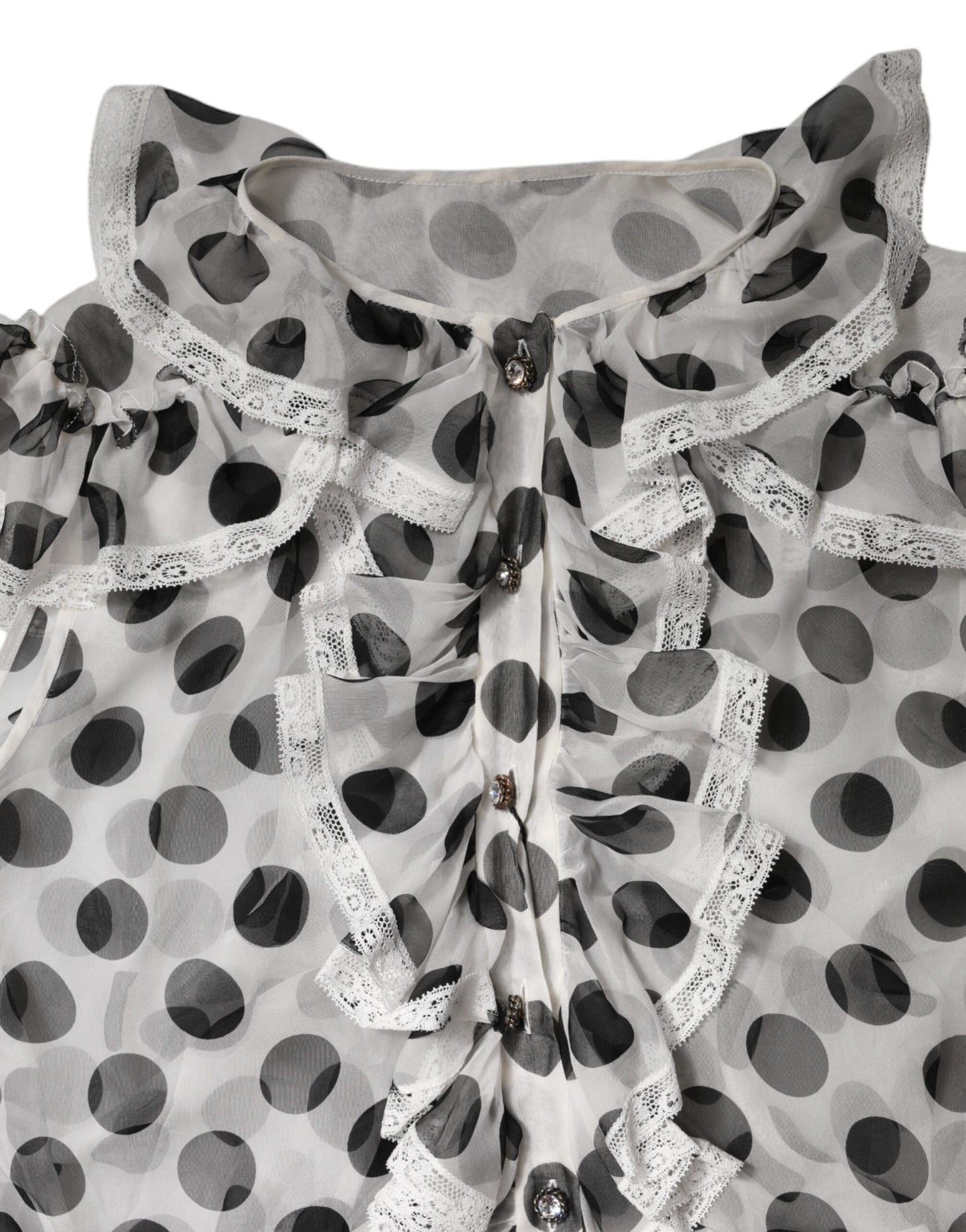 Top sin mangas de algodón con estampado de lunares blancos y negros de Dolce & Gabbana
