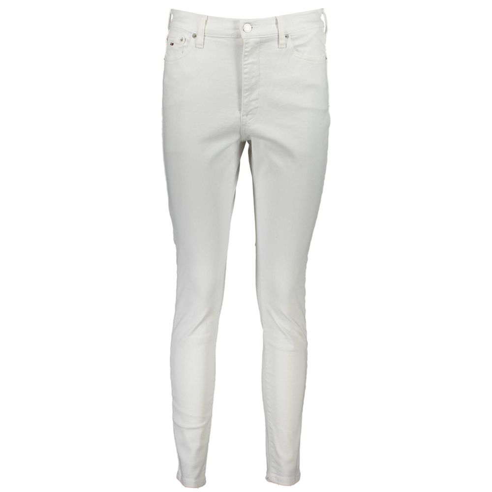 Vaqueros de algodón Tommy Hilfiger Bianco para mujer