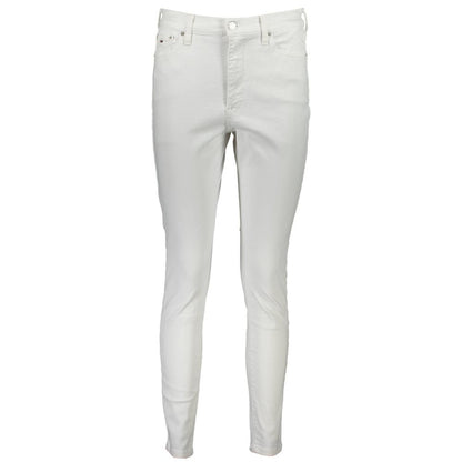 Vaqueros de algodón Tommy Hilfiger Bianco para mujer