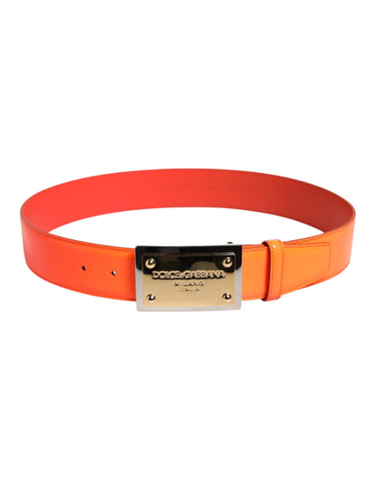 Cinturón Dolce & Gabbana con Hebilla del Logotipo de Metal Tono Oro Naranja