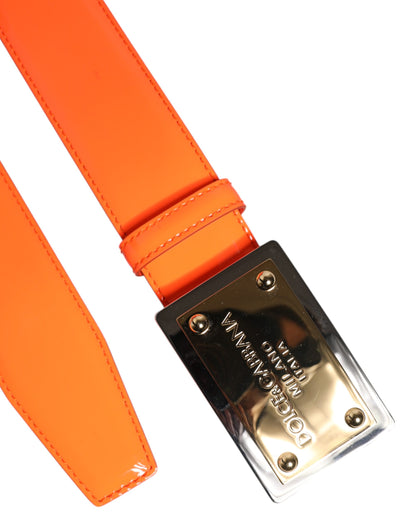 Cinturón Dolce & Gabbana con Hebilla del Logotipo de Metal Tono Oro Naranja