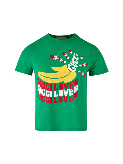 Camiseta Gucci de algodón verde con logo