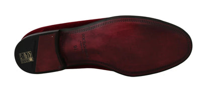 Mocasines de terciopelo burdeos con herradura de Dolce & Gabbana