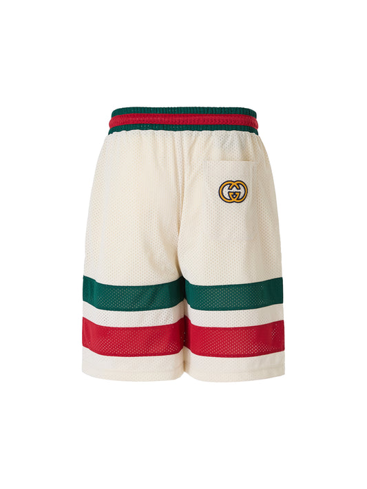 Gucci Shorts de poliéster color crema con logo