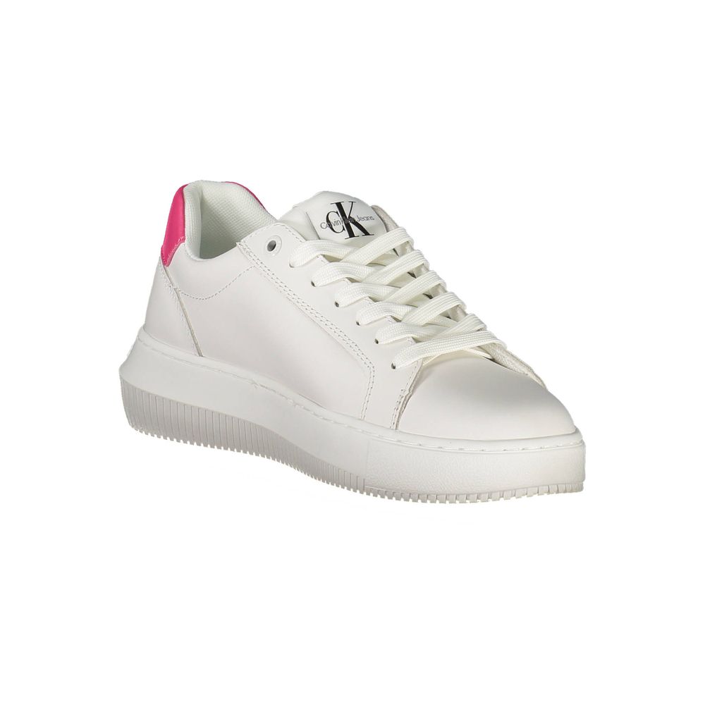 Zapatillas Calvin Klein de cuero blanco para mujer