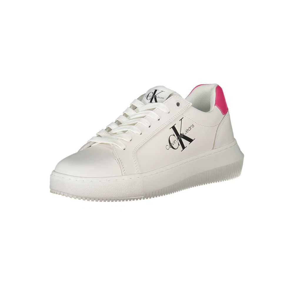 Zapatillas Calvin Klein de cuero blanco para mujer