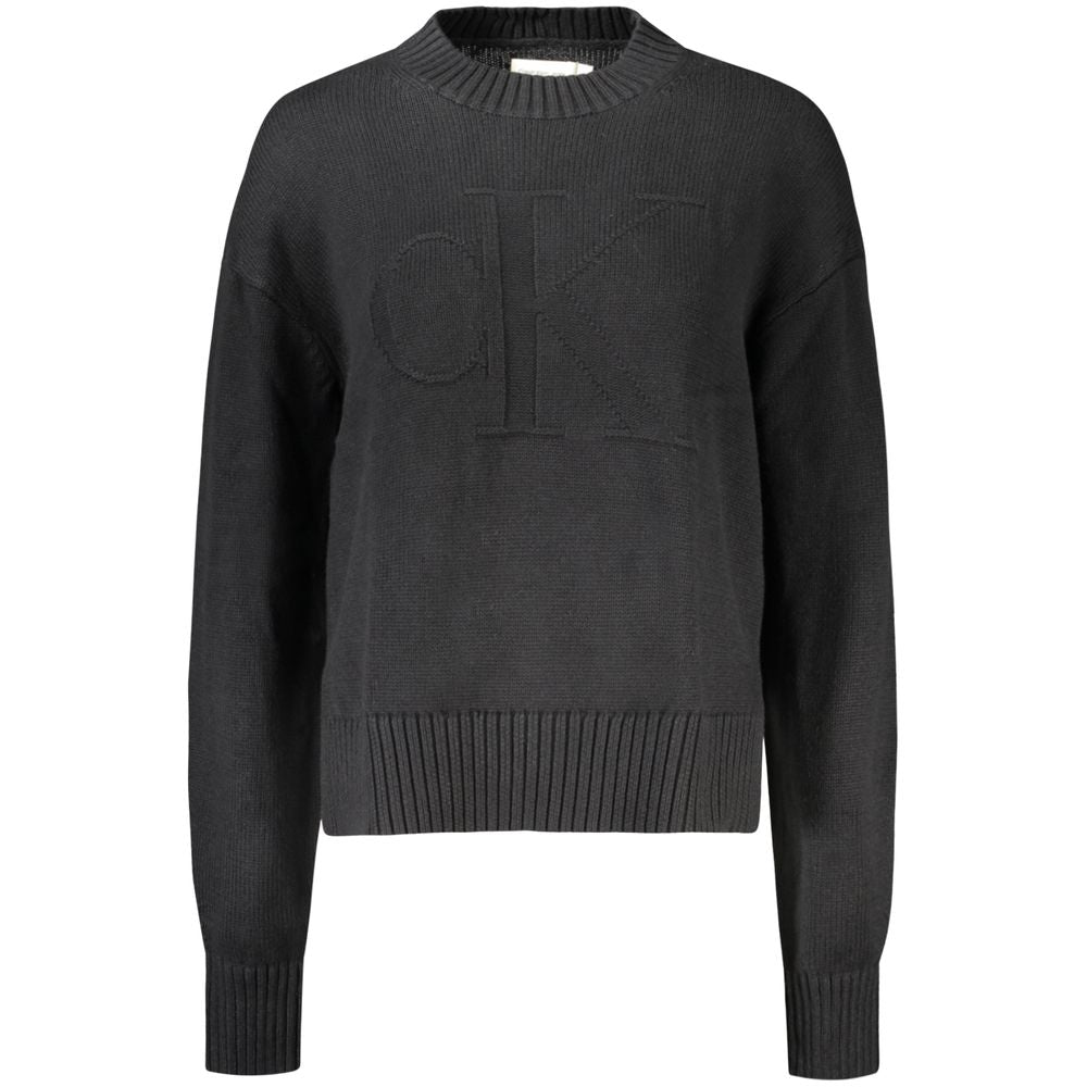 Suéter de algodón negro para mujer Calvin Klein