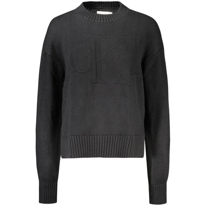 Suéter de algodón negro para mujer Calvin Klein