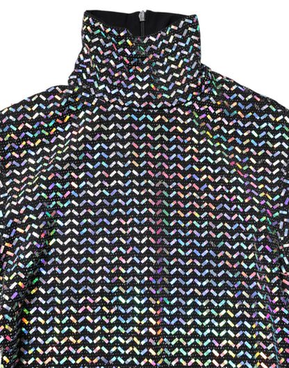 Minivestido ceñido embellecido de nailon negro de Dolce & Gabbana