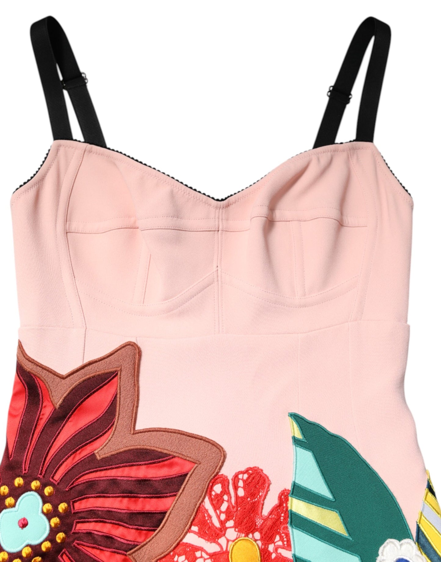 Minivestido con tirantes finos y estampado floral rosa de Dolce & Gabbana