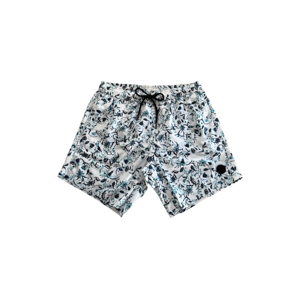Trussardi Beachwear Bañador de Hombre de Poliéster Blanco