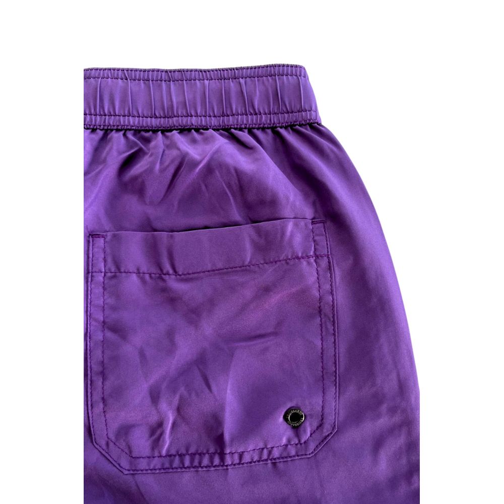 Bañador Corto de Hombre de Poliéster Morado Trussardi Beachwear