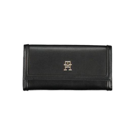 Billetera Tommy Hilfiger elegante negra de doble compartimento