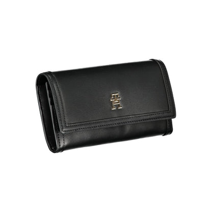 Billetera Tommy Hilfiger elegante negra de doble compartimento