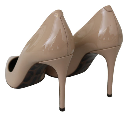 Zapatos de tacón de aguja Dolce & Gabbana de charol beige