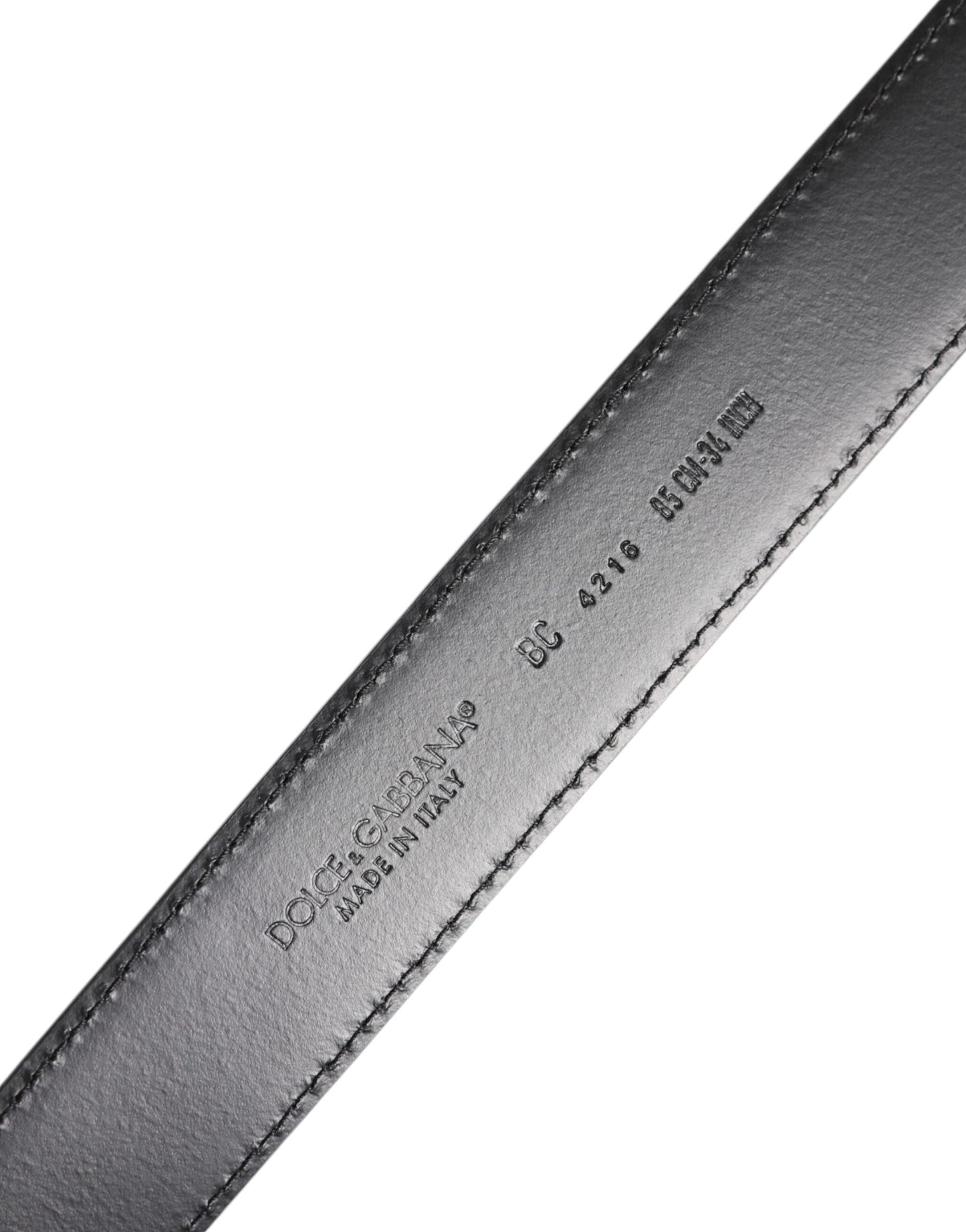 Cinturón Dolce & Gabbana Negro de Piel de Becerro Clásica con Hebilla Plateada