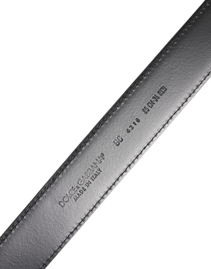 Cinturón Dolce & Gabbana Negro de Piel de Becerro Clásica con Hebilla Plateada