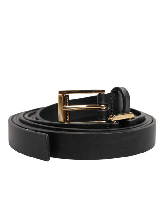 Cinturón Dolce & Gabbana Negro de Cuero con Doble Correa y Hebilla Dorada