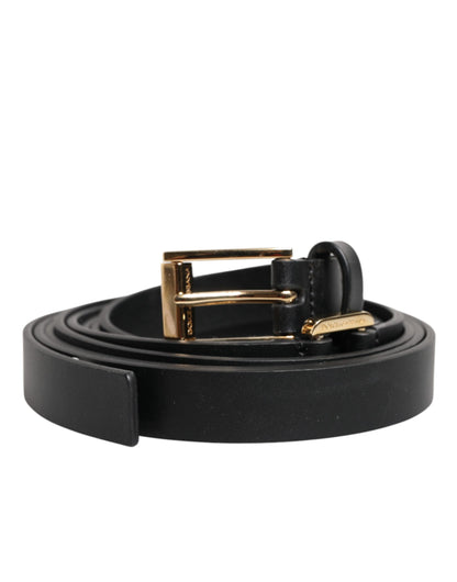 Cinturón Dolce & Gabbana Negro de Cuero con Doble Correa y Hebilla Dorada
