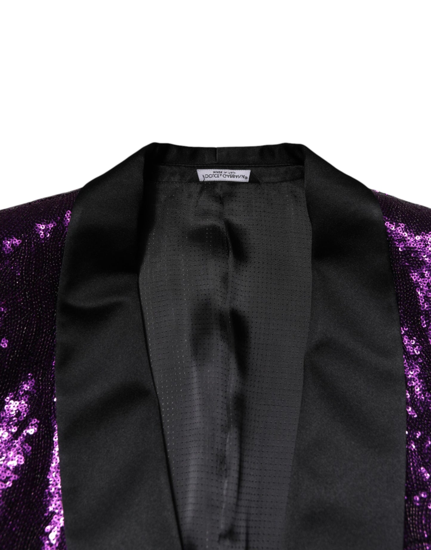 Dolce & Gabbana SICILIA Abrigo Chaqueta Morado con Lentejuelas