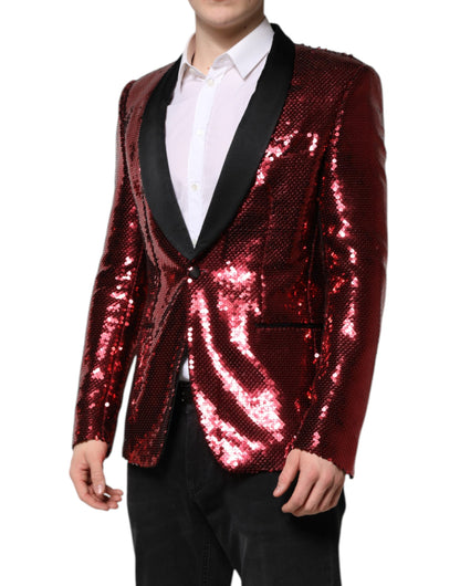 Chaqueta blazer roja de lentejuelas SICILIA de Dolce & Gabbana