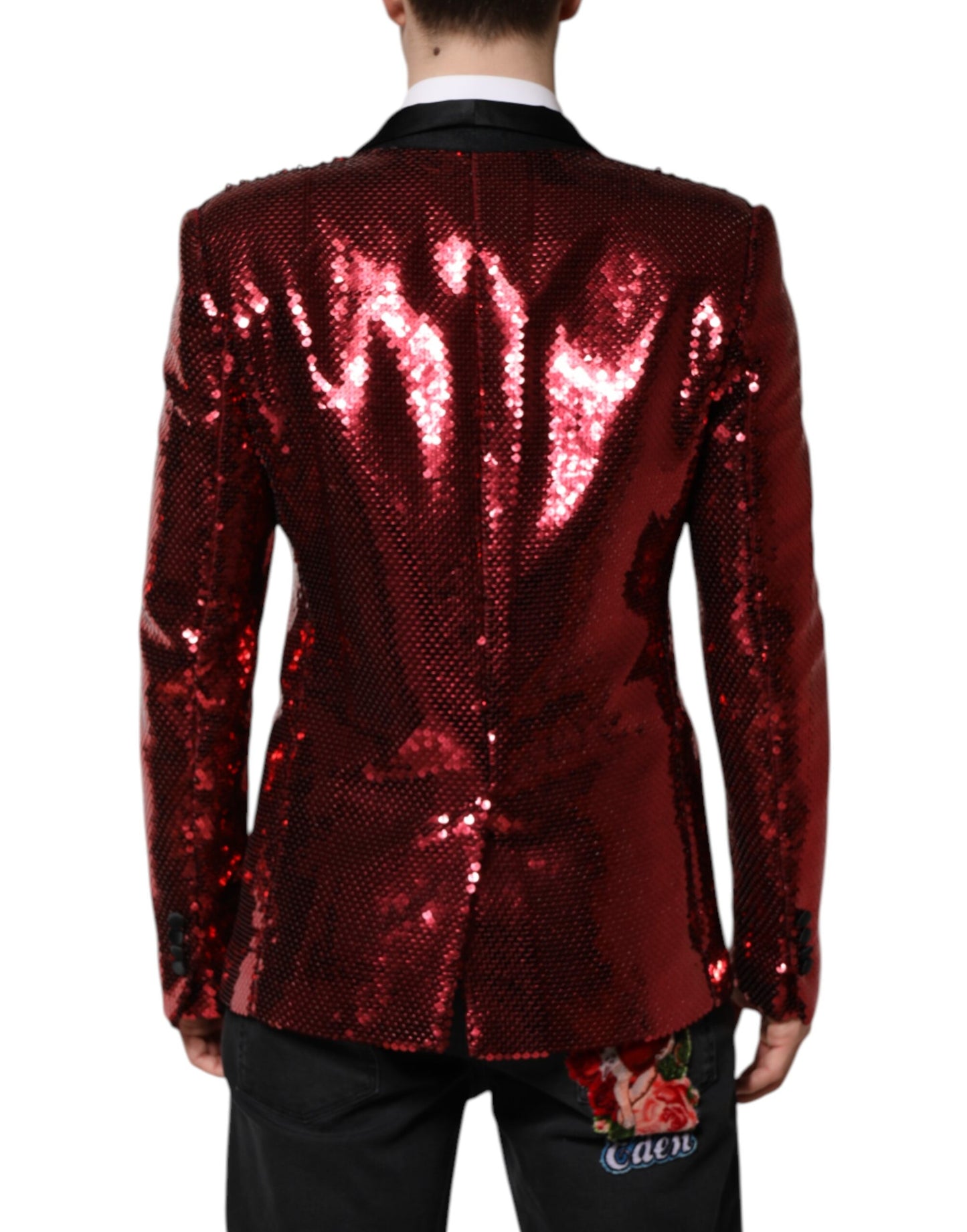 Chaqueta blazer roja de lentejuelas SICILIA de Dolce & Gabbana