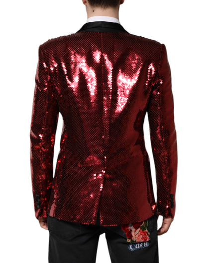 Chaqueta blazer roja de lentejuelas SICILIA de Dolce & Gabbana