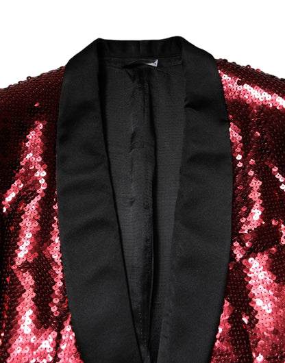 Chaqueta blazer roja de lentejuelas SICILIA de Dolce & Gabbana