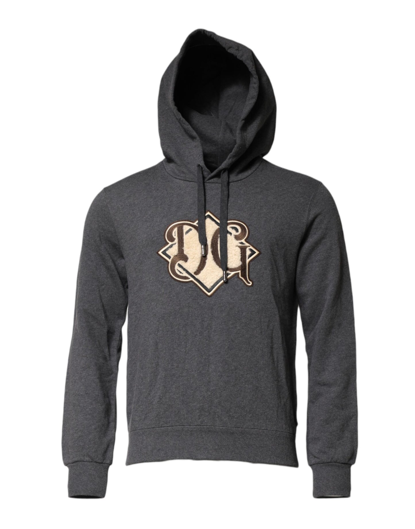 Sudadera con capucha y parche del logo gris de Dolce & Gabbana