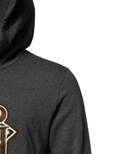 Sudadera con capucha y parche del logo gris de Dolce & Gabbana