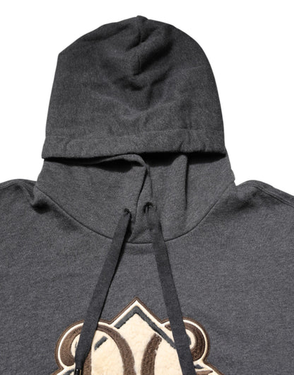 Sudadera con capucha y parche del logo gris de Dolce & Gabbana